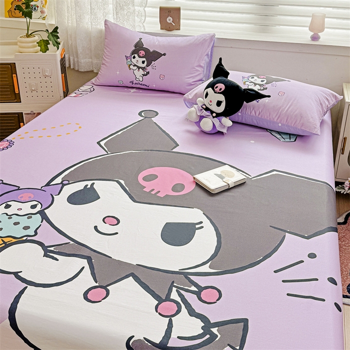 91家纺网 家纺一手货源 找家纺 （总）名兮家居 2024新款三丽鸥133*72大版全棉数码印花床单 【含防伪标】