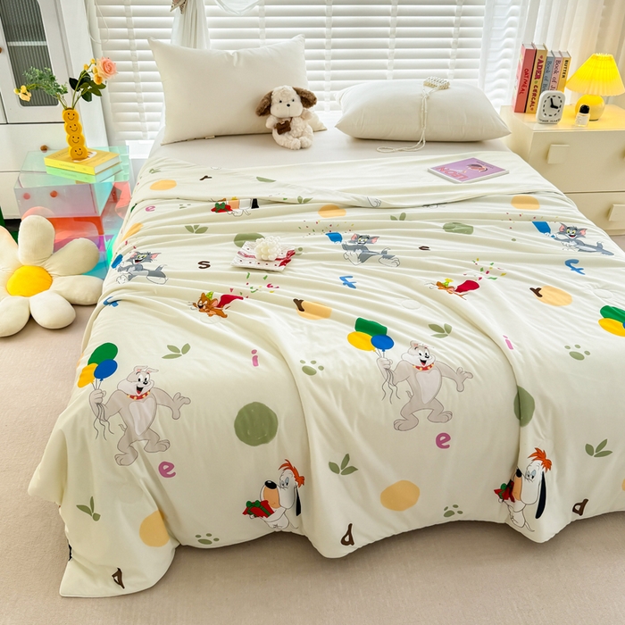 91家纺网 家纺一手货源 找家纺 彩象树家纺 2025新款猫和老鼠系列凉感夏被被子被芯 欢乐秀