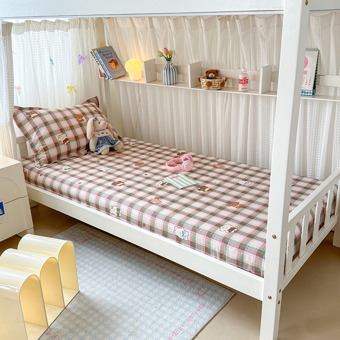 91家纺网 家纺一手货源 找家纺 拾物记 2025新款A类棉学生床笠第二批 可可布蕾