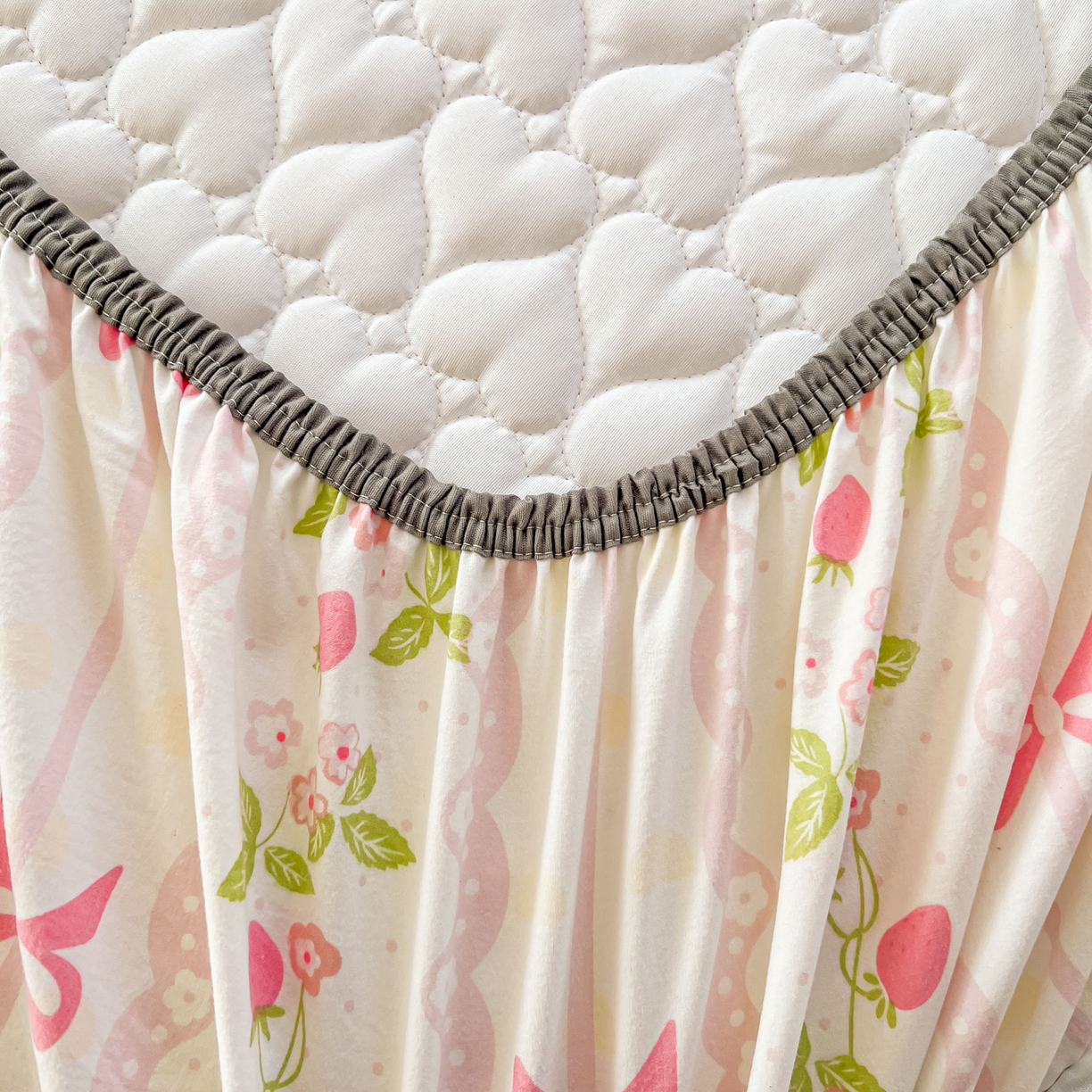 91家纺网 家纺一手货源 找家纺 （总）眠势力 2025新款韩版花边夹棉床笠单件公主风四季款床垫保护套床罩