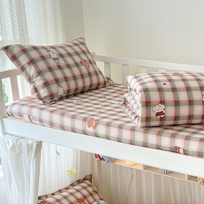 91家纺网 家纺一手货源 找家纺 拾物记 2025新款A类棉学生床笠第二批 可可布蕾