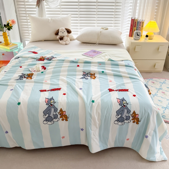 91家纺网 家纺一手货源 找家纺 彩象树家纺 2025新款猫和老鼠系列凉感夏被被子被芯 好友记