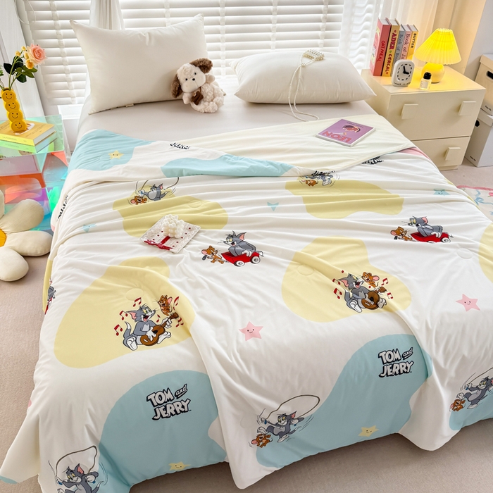 91家纺网 家纺一手货源 找家纺 彩象树家纺 2025新款猫和老鼠系列凉感夏被被子被芯 音乐派对