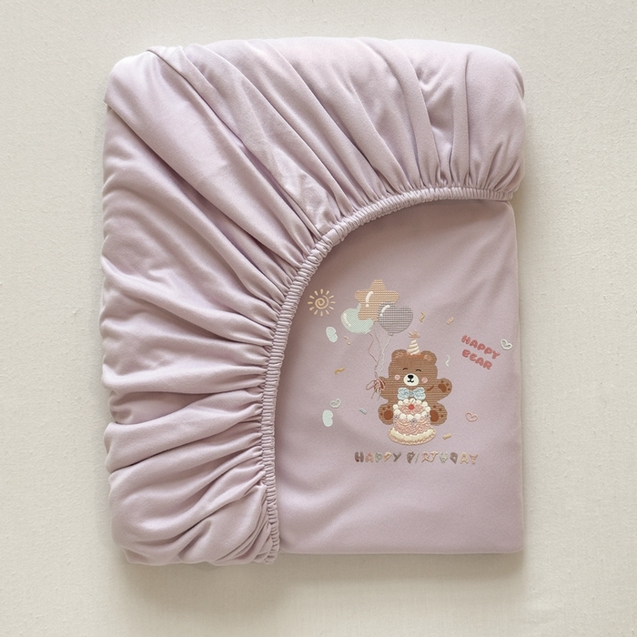 91家纺网 家纺一手货源 找家纺 米菲 2025新款高密针织棉印花床笠-梦幻 梦幻--香芋紫