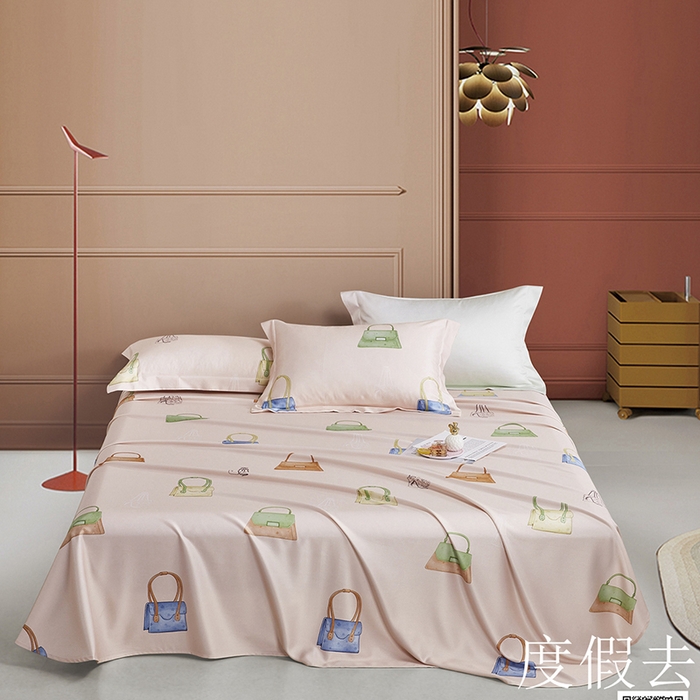 91家纺网 家纺一手货源 找家纺 威克凯丽 2025新款竹语天丝软凉席三件套 度假去