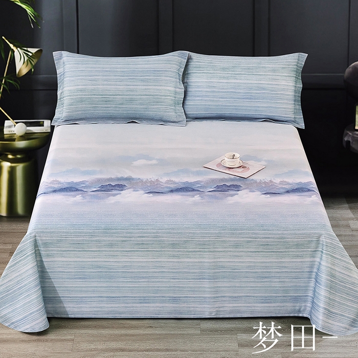 91家纺网 家纺一手货源 找家纺 威克凯丽 2025新款竹语天丝软凉席三件套 梦田-