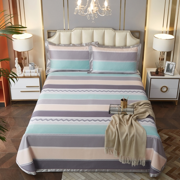 91家纺网 家纺一手货源 找家纺 威克凯丽 2025新款竹语天丝软凉席三件套 阿希莉-蓝