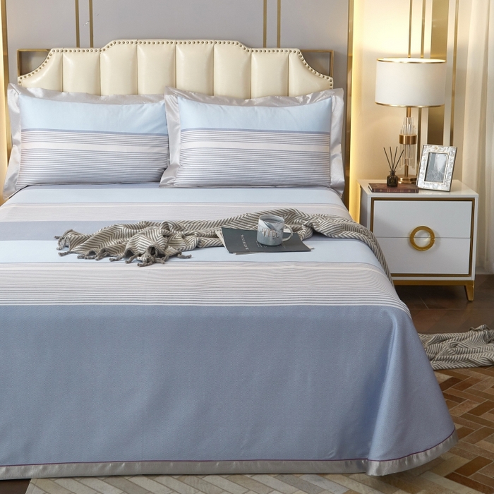 91家纺网 家纺一手货源 找家纺 威克凯丽 2025新款竹语天丝软凉席三件套 柏尔曼