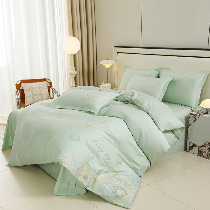 91家纺网 家纺一手货源 找家纺 （总）登登家纺 2025新款A类长绒棉刺绣四件套-华尔兹