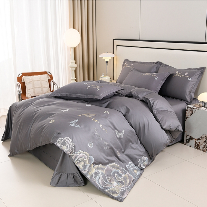 91家纺网 家纺一手货源 找家纺 （总）登登家纺 2025新款A类长绒棉刺绣四件套-华尔兹