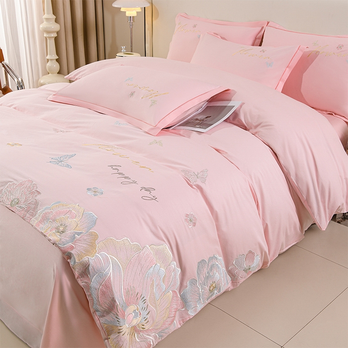 91家纺网 家纺一手货源 找家纺 （总）登登家纺 2025新款A类长绒棉刺绣四件套-华尔兹