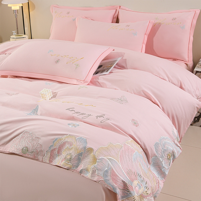 91家纺网 家纺一手货源 找家纺 （总）登登家纺 2025新款A类长绒棉刺绣四件套-华尔兹