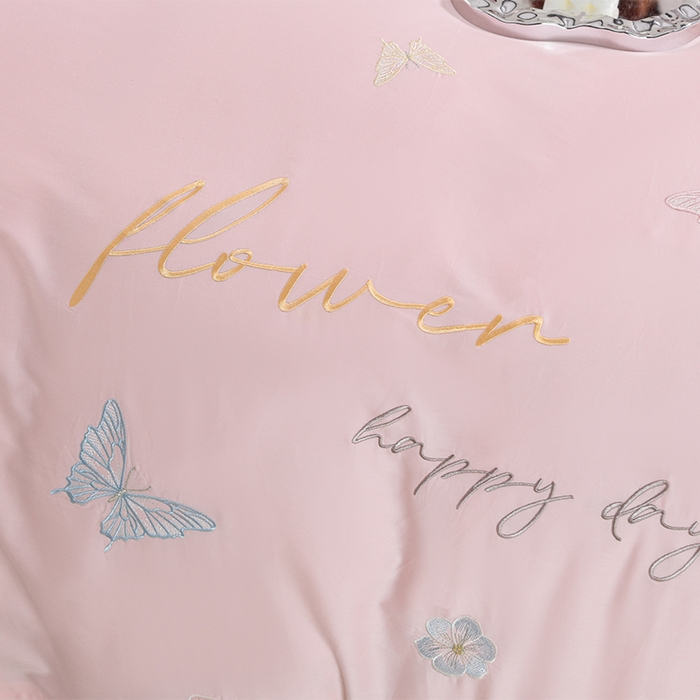 91家纺网 家纺一手货源 找家纺 登登家纺 2025新款A类长绒棉刺绣四件套-华尔兹 华尔兹-粉紫