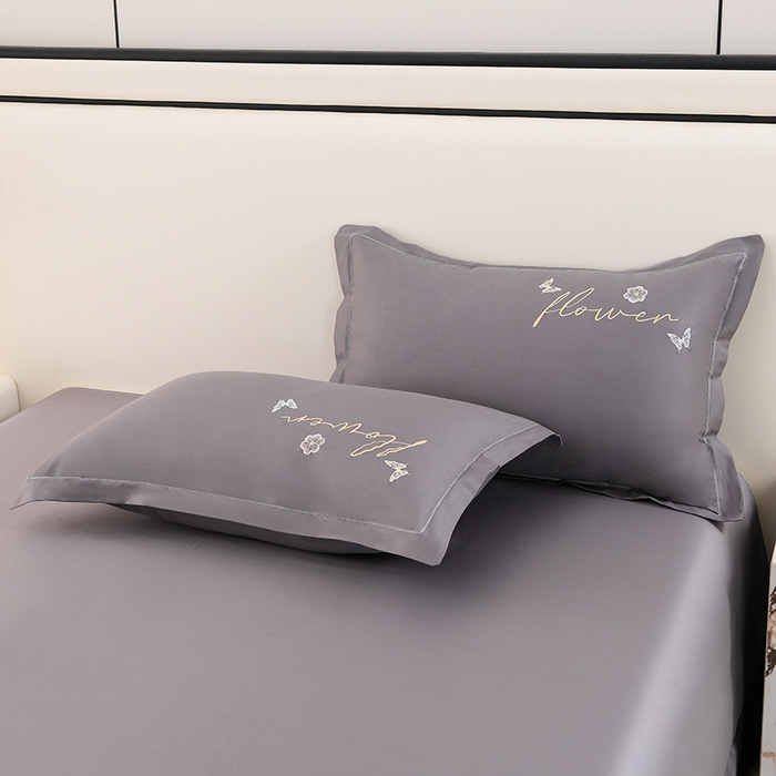 91家纺网 家纺一手货源 找家纺 登登家纺 2025新款A类长绒棉刺绣四件套-华尔兹 华尔兹-灰