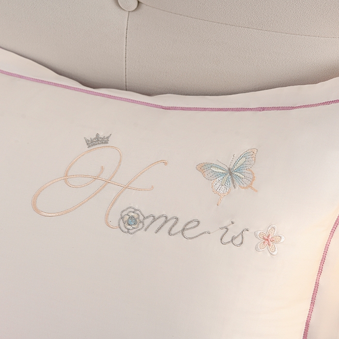 91家纺网 家纺一手货源 找家纺 登登家纺 2025新款A类长绒棉刺绣四件套-风铃 风铃-白紫