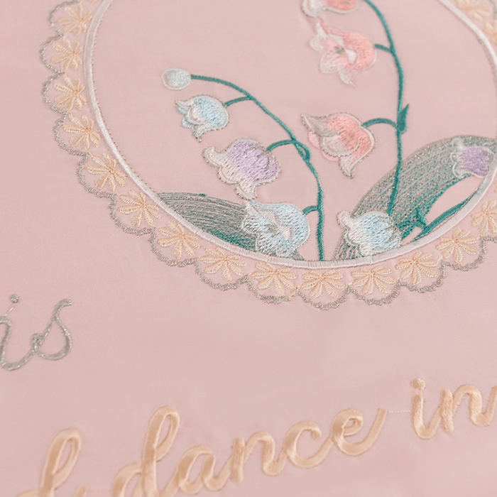 91家纺网 家纺一手货源 找家纺 登登家纺 2025新款A类长绒棉刺绣四件套-风铃 风铃-粉