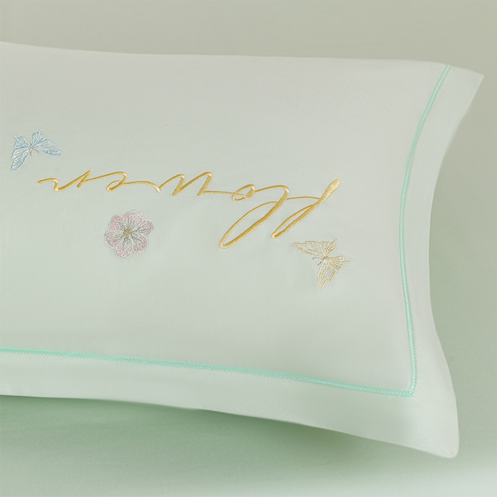 91家纺网 家纺一手货源 找家纺 登登家纺 2025新款A类长绒棉刺绣四件套-华尔兹 华尔兹-青