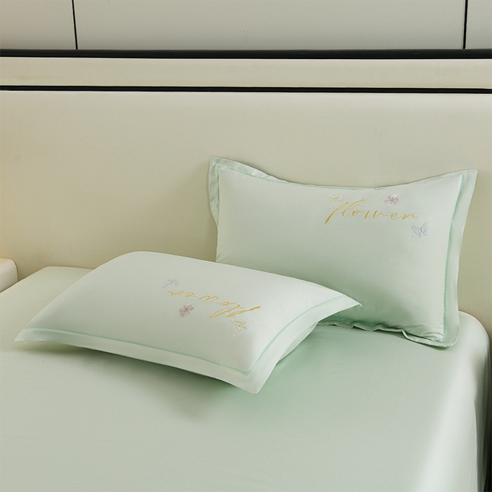 91家纺网 家纺一手货源 找家纺 登登家纺 2025新款A类长绒棉刺绣四件套-华尔兹 华尔兹-青