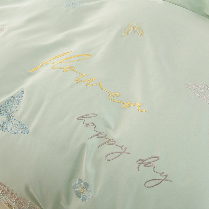 91家纺网 家纺一手货源 找家纺 登登家纺 2025新款A类长绒棉刺绣四件套-华尔兹 华尔兹-青