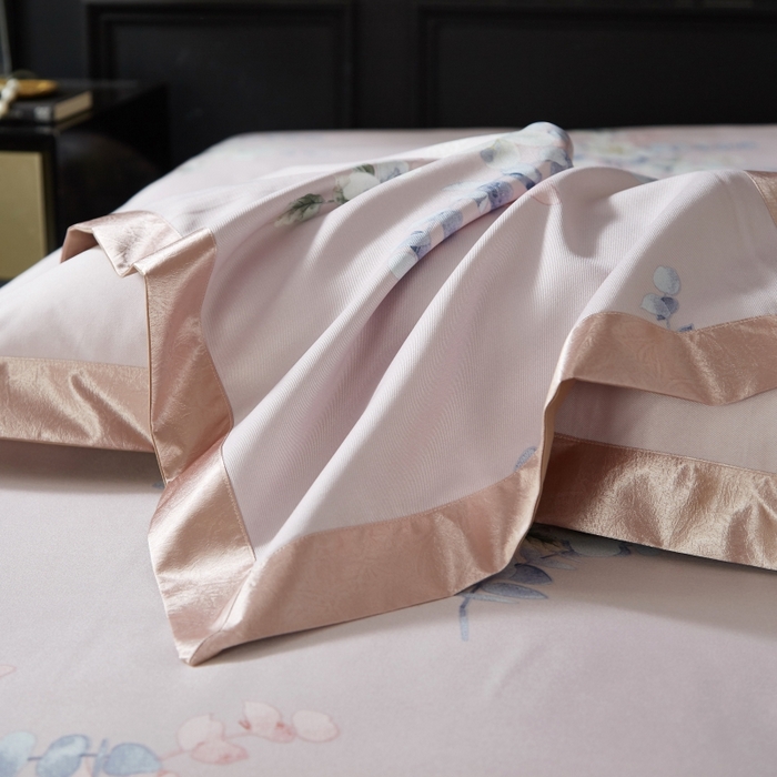 91家纺网 家纺一手货源 找家纺 威克凯丽 2025新款竹语天丝软凉席三件套 恬园-豆沙