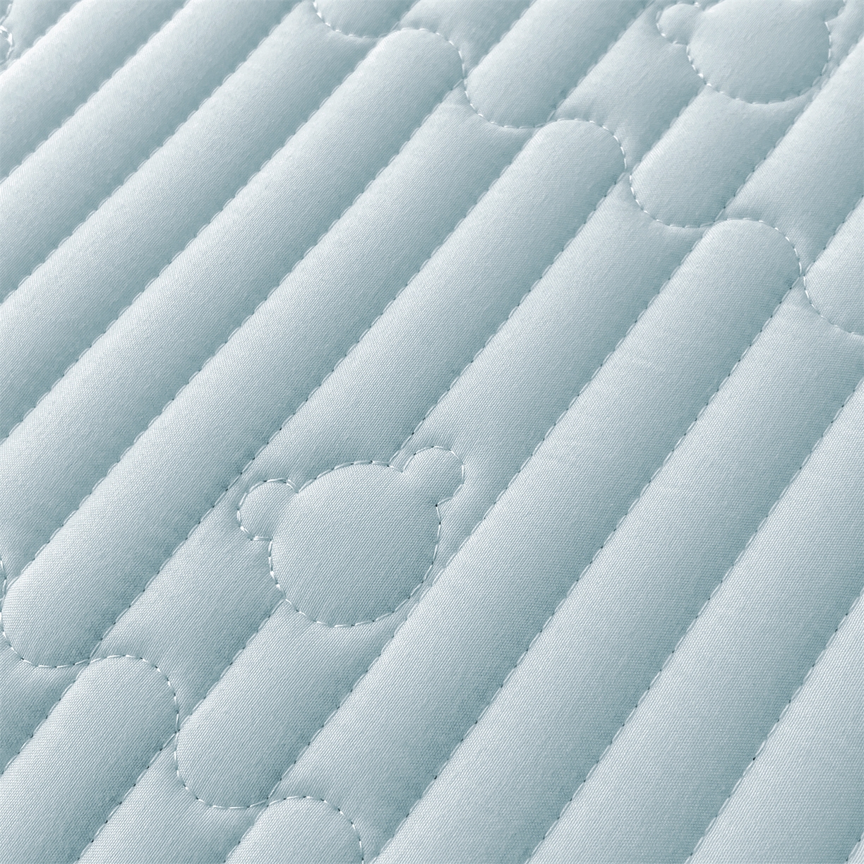 91家纺网 家纺一手货源 找家纺 雯豆家纺 2025新款洛川A类防水夹棉床笠三件套水洗棉磨毛床单保护套 洛川-淡水蓝