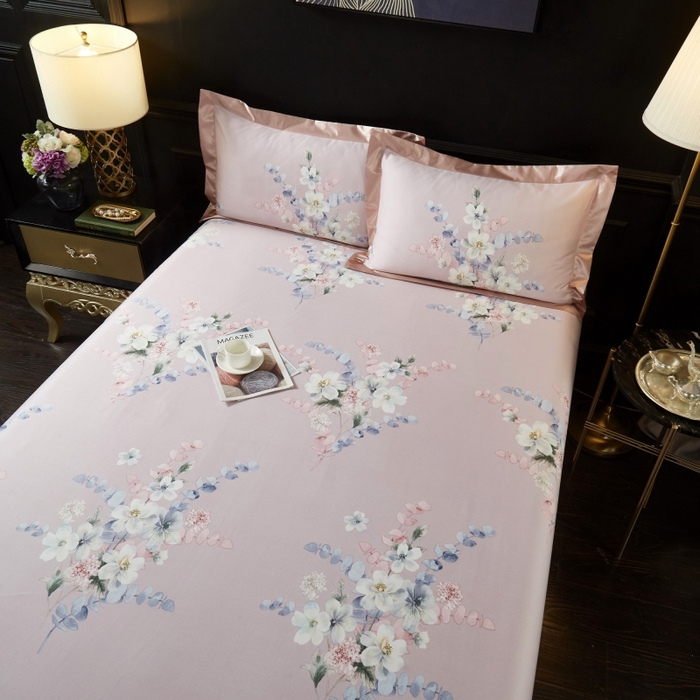 91家纺网 家纺一手货源 找家纺 威克凯丽 2025新款竹语天丝软凉席三件套 恬园-豆沙