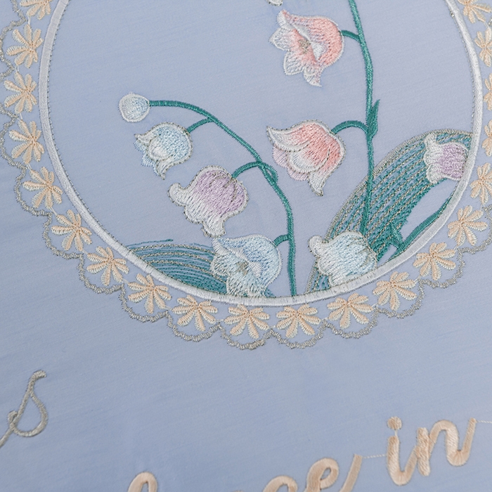 91家纺网 家纺一手货源 找家纺 登登家纺 2025新款A类长绒棉刺绣四件套-风铃 风铃-蓝