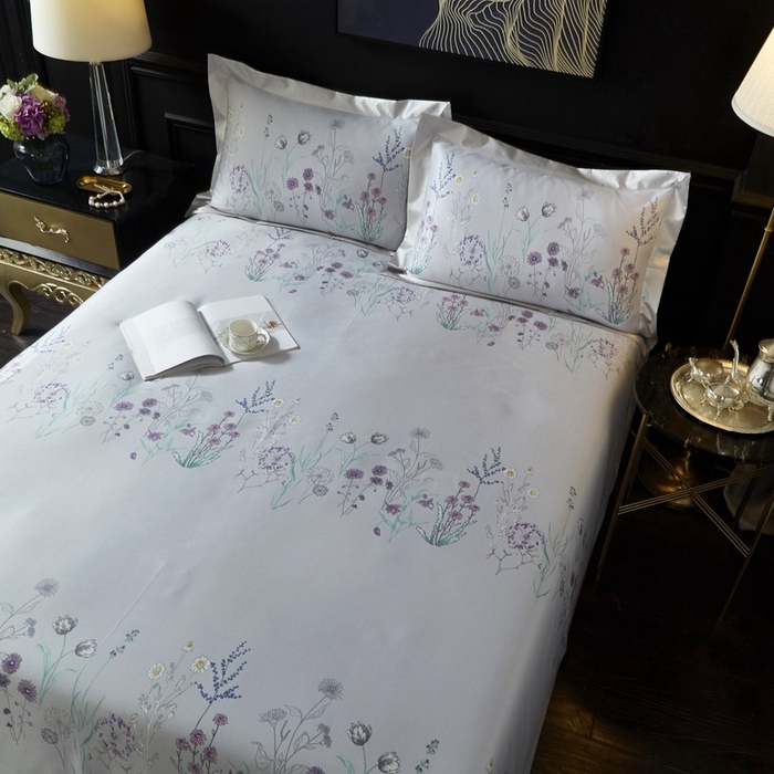 91家纺网 家纺一手货源 找家纺 威克凯丽 2025新款竹语天丝软凉席三件套 微微花语