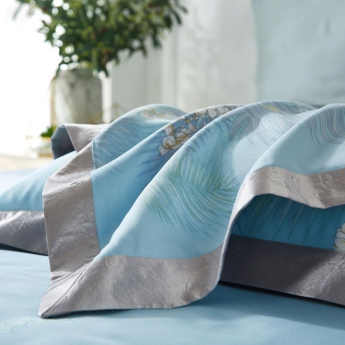 91家纺网 家纺一手货源 找家纺 威克凯丽 2025新款竹语天丝软凉席三件套 欣然一叶