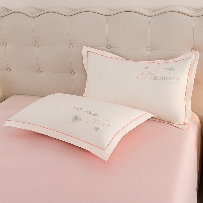 91家纺网 家纺一手货源 找家纺 登登家纺 2025新款A类长绒棉刺绣四件套-风铃 风铃-青白