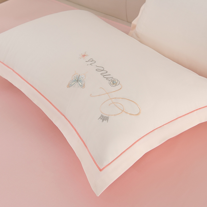 91家纺网 家纺一手货源 找家纺 登登家纺 2025新款A类长绒棉刺绣四件套-风铃 风铃-青白