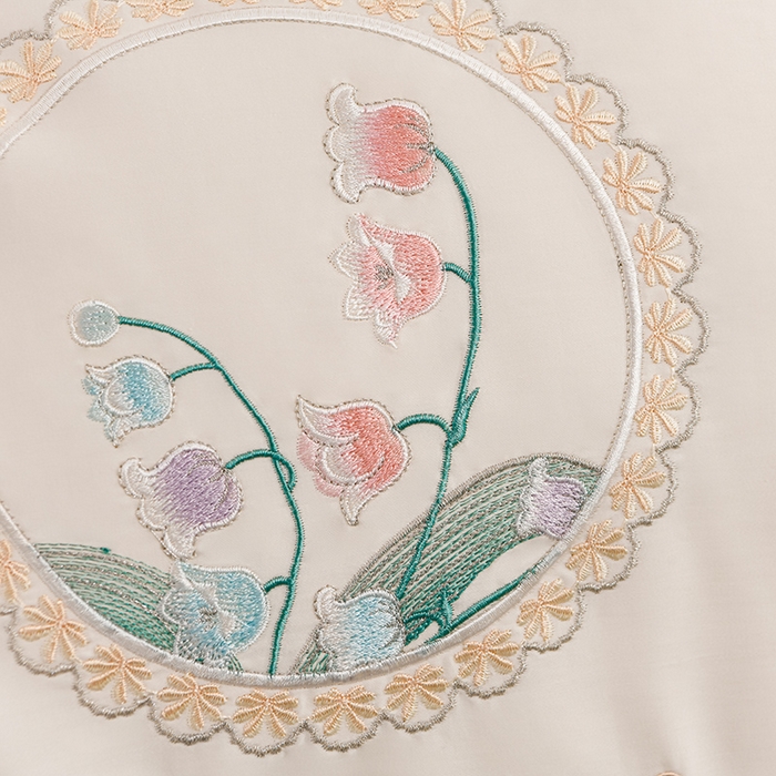 91家纺网 家纺一手货源 找家纺 登登家纺 2025新款A类长绒棉刺绣四件套-风铃 风铃-青白