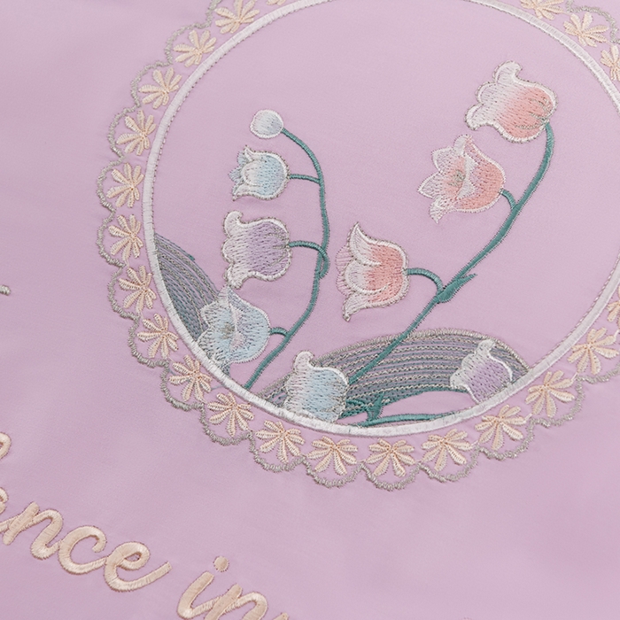 91家纺网 家纺一手货源 找家纺 登登家纺 2025新款A类长绒棉刺绣四件套-风铃 风铃-紫