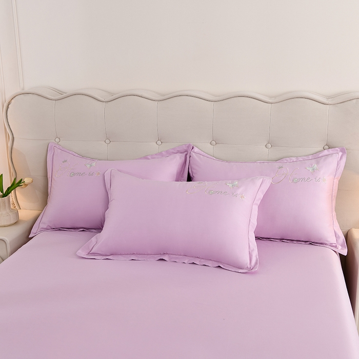 91家纺网 家纺一手货源 找家纺 登登家纺 2025新款A类长绒棉刺绣四件套-风铃 风铃-紫