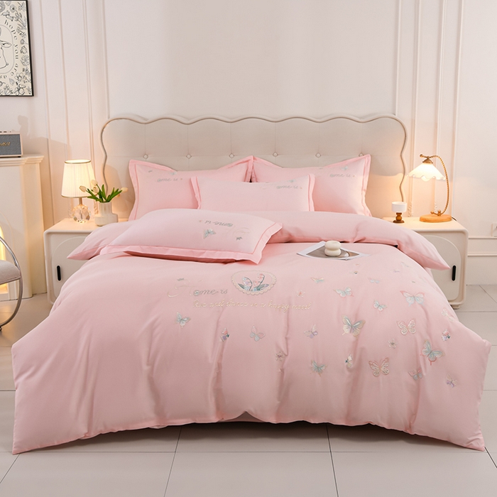 91家纺网 家纺一手货源 找家纺 （总）登登家纺 2025新款A类长绒棉刺绣四件套-风铃