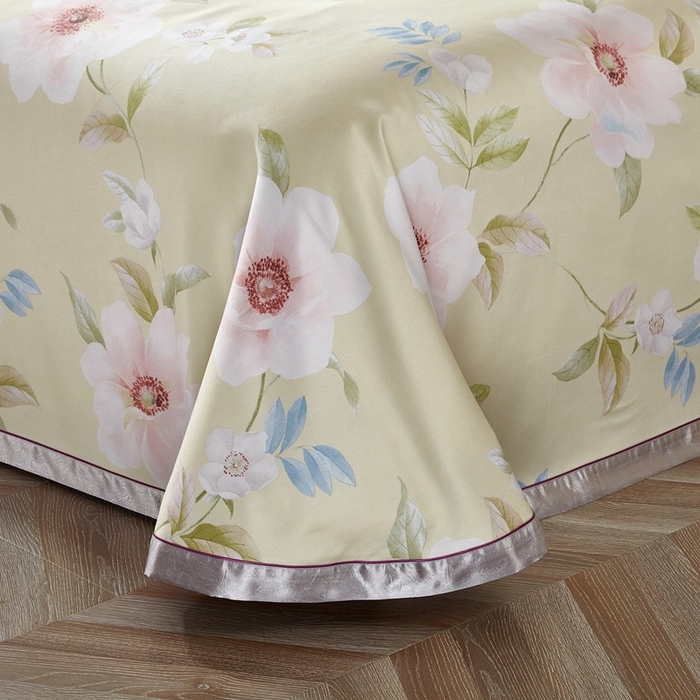 91家纺网 家纺一手货源 找家纺 威克凯丽 2025新款竹语天丝软凉席三件套 云水之谣-浅黄