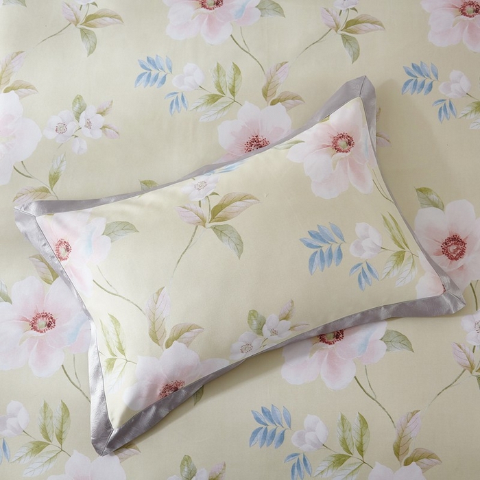 91家纺网 家纺一手货源 找家纺 威克凯丽 2025新款竹语天丝软凉席三件套 云水之谣-浅黄