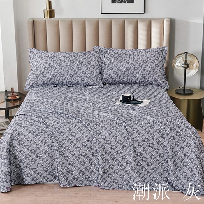 威克凯丽 2025新款竹语天丝软凉席三件套 潮派-灰