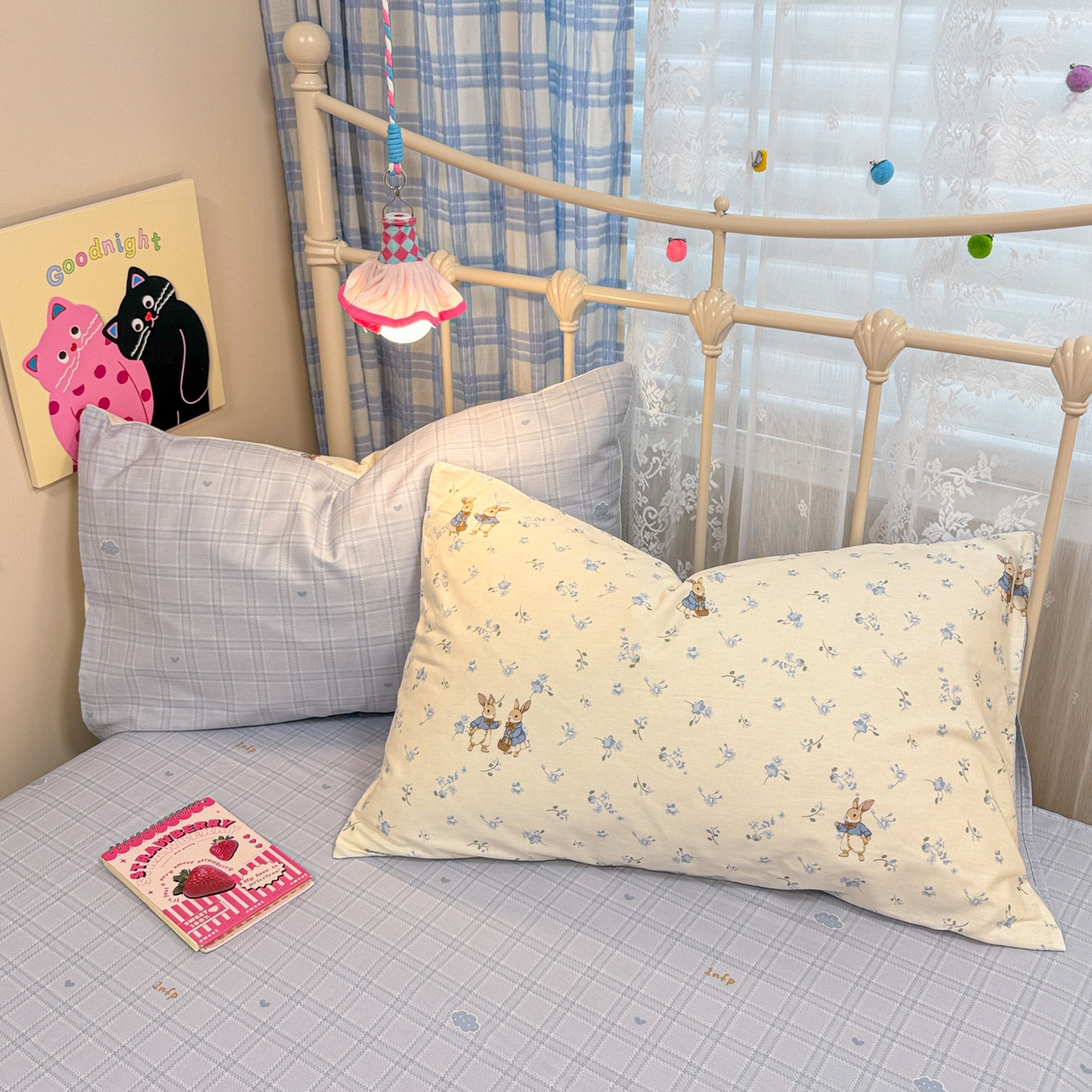 91家纺网 家纺一手货源 找家纺 呗旺鹿 2025新款40s全棉纯棉卡通印花学生系列四件套 兔彼得