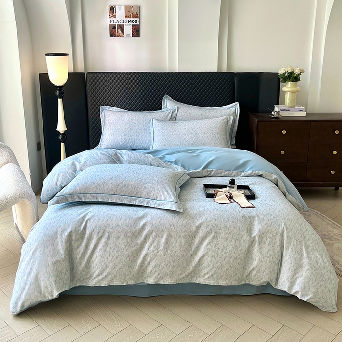 91家纺网 家纺一手货源 找家纺 金纱玉纺家纺 2025数码印花100%棉四件套 新世纪-兰