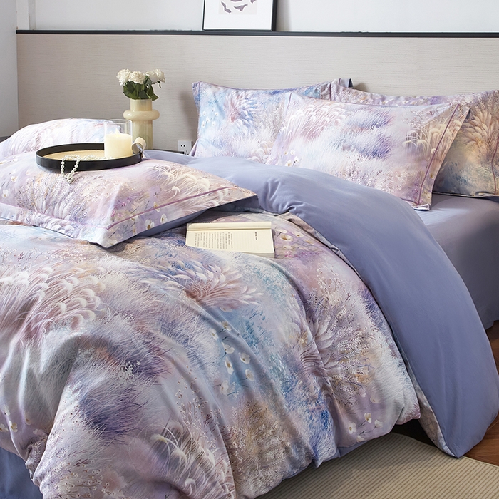 91家纺网 家纺一手货源 找家纺 金纱玉纺家纺 2025数码印花100%棉四件套 秋意浓-彐