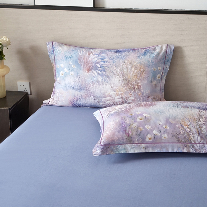 91家纺网 家纺一手货源 找家纺 金纱玉纺家纺 2025数码印花100%棉四件套 秋意浓-彐