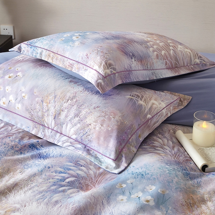 91家纺网 家纺一手货源 找家纺 金纱玉纺家纺 2025数码印花100%棉四件套 秋意浓-彐