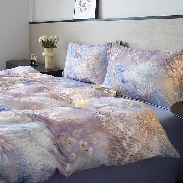 91家纺网 家纺一手货源 找家纺 金纱玉纺家纺 2025数码印花100%棉四件套 秋意浓-彐