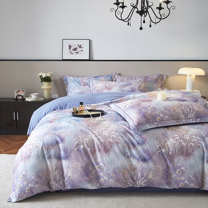 91家纺网 家纺一手货源 找家纺 金纱玉纺家纺 2025数码印花100%棉四件套 秋意浓-彐