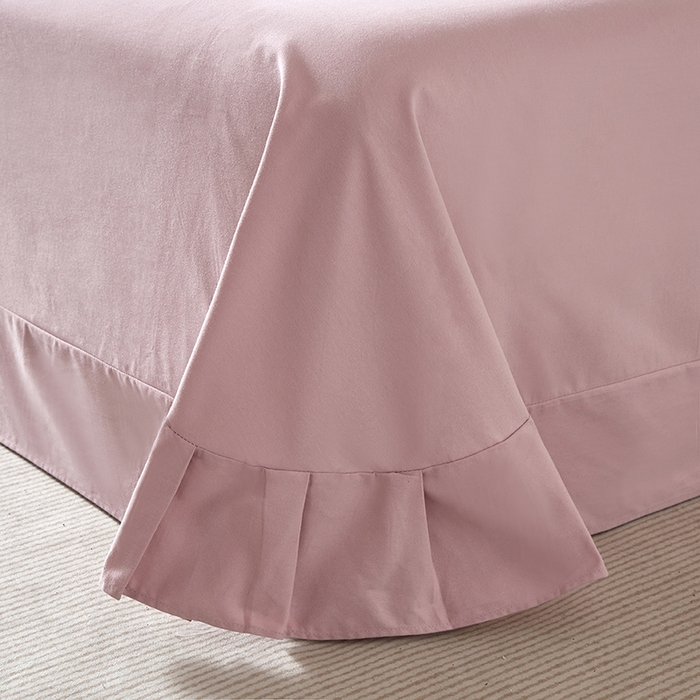 91家纺网 家纺一手货源 找家纺 金纱玉纺家纺 2025数码印花100%棉四件套 听风冷雨-粉