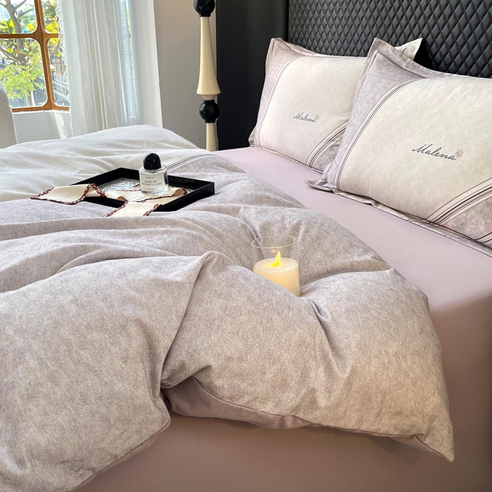 91家纺网 家纺一手货源 找家纺 金纱玉纺家纺 2025数码印花100%棉四件套 忘影-灰