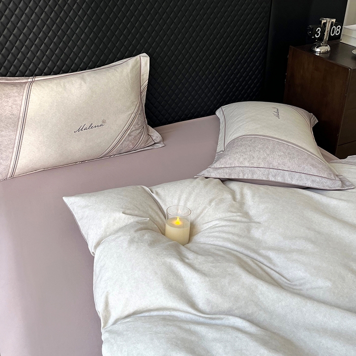 91家纺网 家纺一手货源 找家纺 金纱玉纺家纺 2025数码印花100%棉四件套 忘影-灰