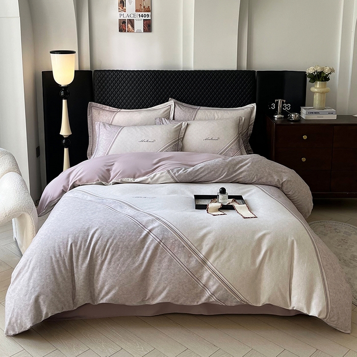 金纱玉纺家纺 2025数码印花100%棉四件套 忘影-灰