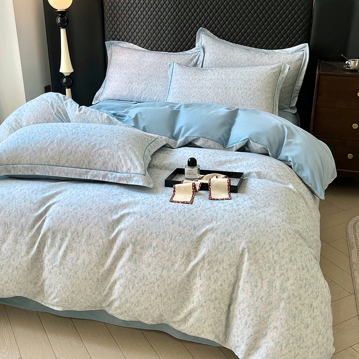 91家纺网 家纺一手货源 找家纺 金纱玉纺家纺 2025数码印花100%棉四件套 新世纪-兰